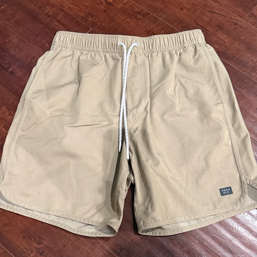Free Fly Tan Elastic-Waist Drawstring Shorts